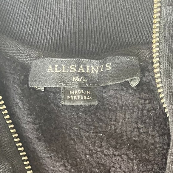 Black All Saints Quarter Zip Sweatshirt - Picture 4 of 4